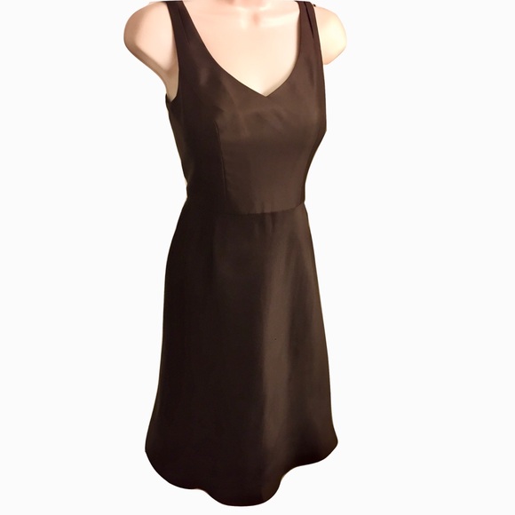 Sleeveless Brown Silk Ann Taylor Dress - Picture 3 of 6